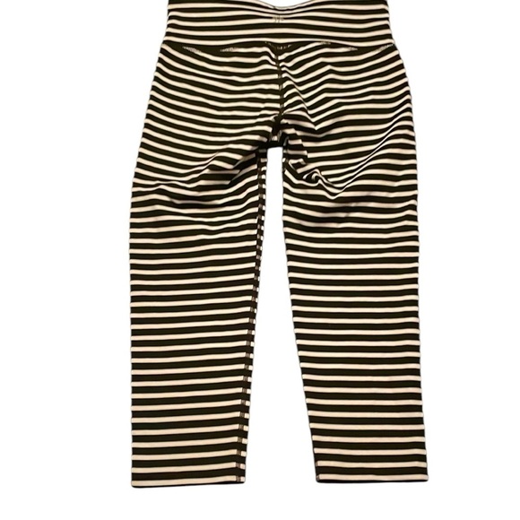 Athleta Black and White Striped Leggings with Wide Waistband - Picture 5 of 5